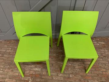 Groene design stoelen, Huis en Inrichting, Stoelen, Ophalen, Overige kleuren, Kunststof, Twee