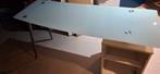 Glazenbureau van hoog kwaliteit met 2 lades, Huis en Inrichting, Bureaus, Ophalen, Zo goed als nieuw, Bureau