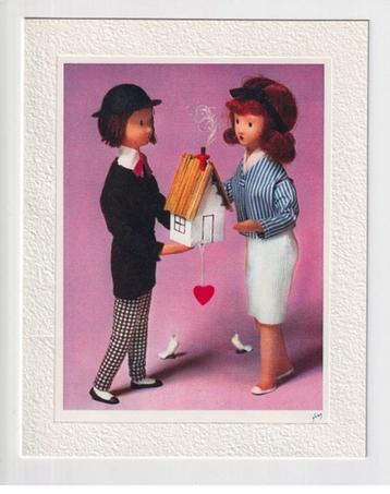 carte double de voeux PEYNET -1, Envoi, 1960 à 1980, Non affranchie, (Jour de) Fête