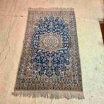 Vintage handgeknoopt Perzisch tapijt blauw 200/118, Ophalen of Verzenden