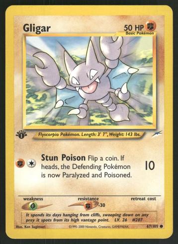 Gligar 67/105 - Neo Destiny (1st edition) (NM) beschikbaar voor biedingen