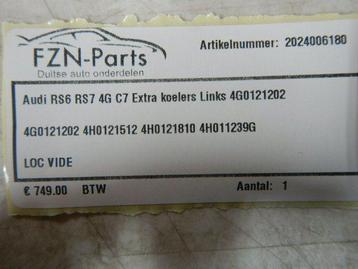 Audi RS6 RS7 4G C7 extra Koelers Links 4G0121202 4H0121512 4 beschikbaar voor biedingen