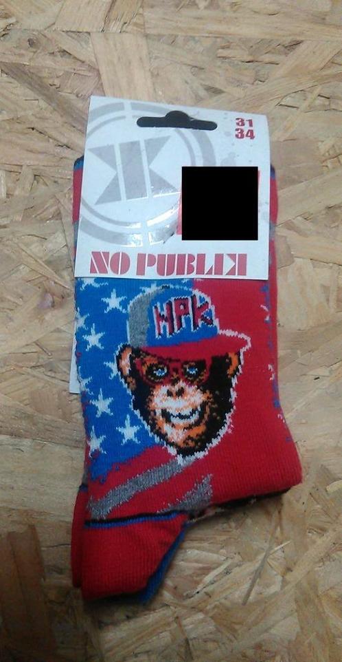 1 set van 2 paar sokken No Publik (aap), maat 31/34 (nieuw), Kinderen en Baby's, Kinderkleding | Schoenen en Sokken, Nieuw, Sokken