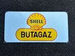 Panneau d'affichage en émail Shell Butagaz, Enlèvement ou Envoi, Utilisé, Panneau publicitaire