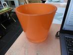pot de fleur orange en verre, à l'état neuf, Comme neuf, Autres matériaux, Rond, Moins de 25 cm