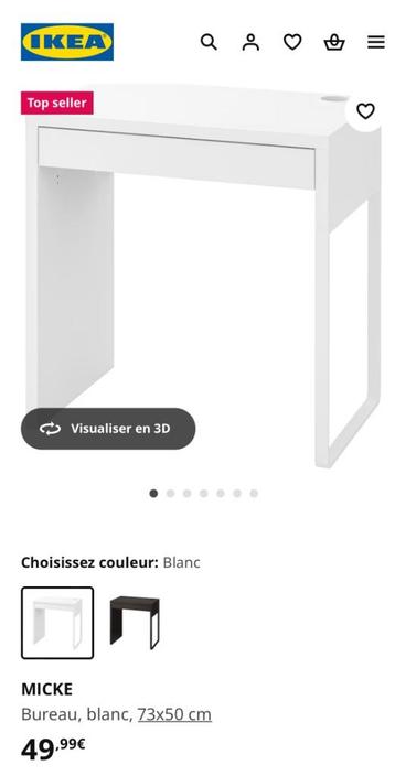 Bureau blanc Micke IKEA  beschikbaar voor biedingen