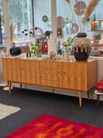 Groot vintage dressoir met kleine messing greepjes 70s, 3 of 4 laden, Ophalen, Gebruikt, Vintage