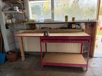 Werkbank met lade + schroefbank, Ophalen, Gebruikt, 170 cm of meer, Bankschroef