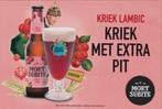 Reclamebord vintage Mort Subite Kriek Lambic - mancave nieuw, Ophalen of Verzenden, Nieuw, Reclamebord, Plaat of Schild
