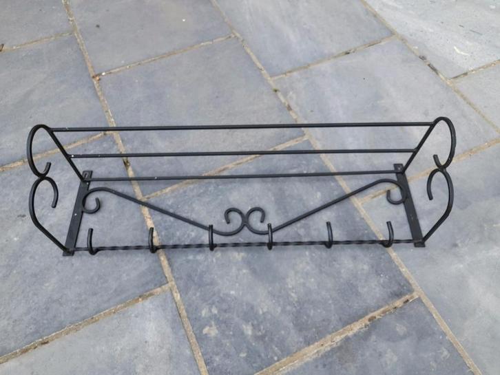 Porte-manteaux mural fer forgé noir, Huis en Inrichting, Woonaccessoires | Kapstokken, Gebruikt, Ophalen