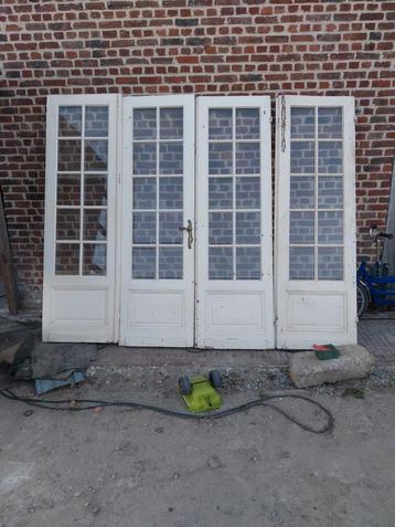 4 slag deur met geslepen glas, Ophalen of Verzenden, Zo goed als nieuw, Glas