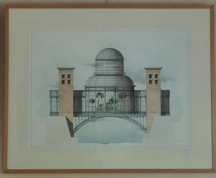 Aquarelle de Thierry Flon 1990, Hobby en Vrije tijd, Schilderen, Waterverf, Ophalen of Verzenden