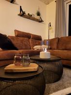 Set metalen bronskleurige salontafels, Huis en Inrichting, Tafels | Salontafels, Ophalen, Minder dan 50 cm, Gebruikt, Rond