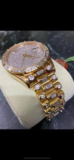 Rolex Oyster Day Date volledig goud en diamanten, Handtassen en Accessoires, Horloges | Heren, Goud, Goud, Rolex