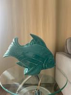 Art Deco keramiek beeld – Blauwe vis gesigneerd Le Jan, Antiek en Kunst, Ophalen