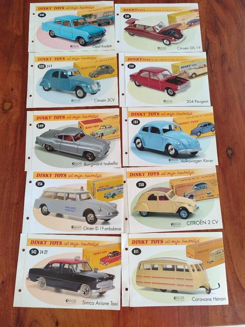 Lot 10 = 10 fiches/fascicules Dinky ATLAS, Hobby en Vrije tijd, Modelauto's | 1:43, Zo goed als nieuw, Overige typen, Dinky Toys