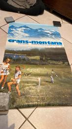 Affiche originale ramenée de Crans-Montana dans les années 7, Sport, Utilisé, Affiche ou Poster pour porte ou plus grand, Rectangulaire vertical