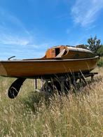 Houten bootje 7,5 meter lang , 2 meter breed, Watersport en Boten, Motorboten en Motorjachten, Ophalen, 10 tot 30 pk, Gebruikt