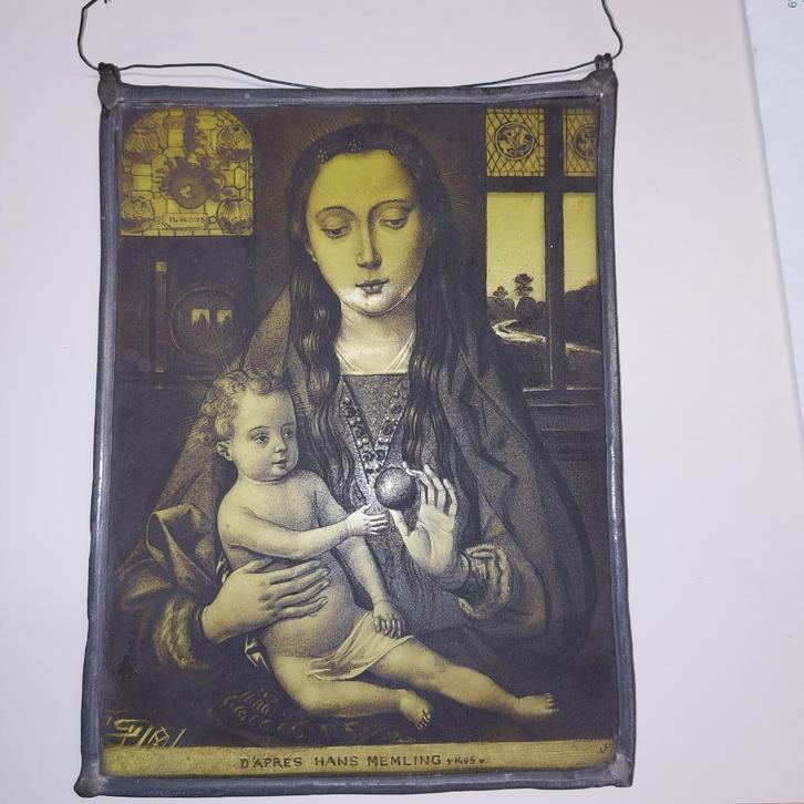 oud glas in lood, Antiek en Kunst, Antiek | Glaswerk en Kristal, Ophalen of Verzenden