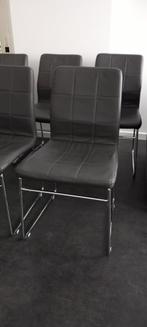 6 grijze stoelen, Ophalen, Kunststof, Gebruikt, Grijs