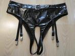 Zwarte Lak PVC Jarretellenslip No. 2, Kleding | Dames, Ondergoed en Lingerie, Ophalen of Verzenden, Zwart, Overige typen