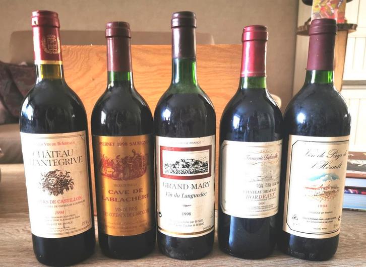 2x1994, 2x1998 en 1x2000, Verzamelen, Wijnen, Zo goed als nieuw, Ophalen