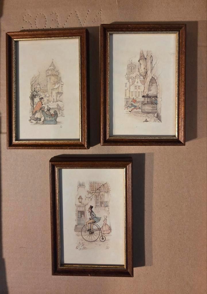 Houten lijstjes met glas (3 stuks), Huis en Inrichting, Woonaccessoires | Lijsten, Ophalen of Verzenden