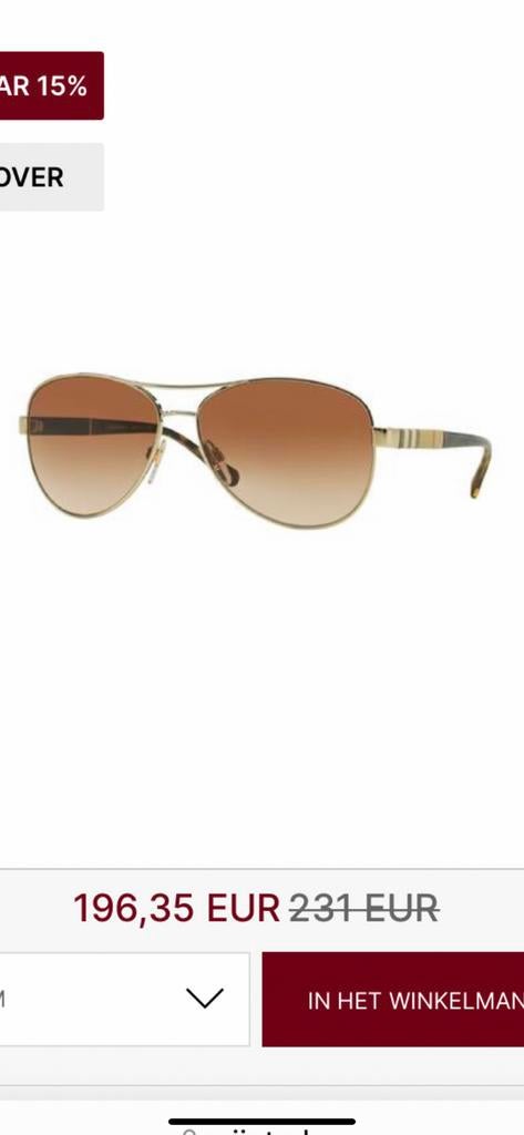 Burberry zonnebril, Enlèvement ou Envoi, Comme neuf