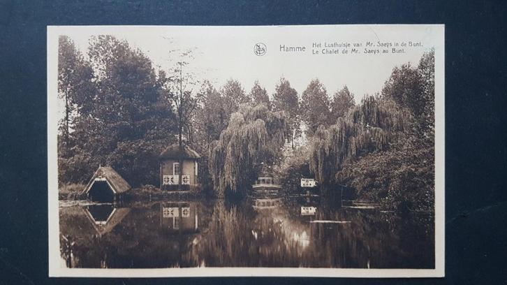 Postkaart Hamme Het lusthuisje in de Bunt, Verzamelen, Postkaarten | België, Ongelopen, Oost-Vlaanderen, 1920 tot 1940, Ophalen of Verzenden