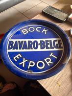 Emaille plateau bock bavaro-belge export, Verzamelen, Biermerken, Ophalen, Gebruikt, Reclamebord, Plaat of Schild, Overige merken