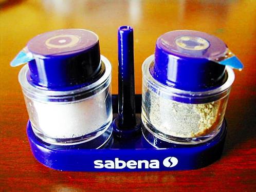 Sabena Peper & Zout vaatje vatje setje 1990s, Verzamelen, Sabenasouvenirs, Nieuw, Gevuld, Ophalen of Verzenden