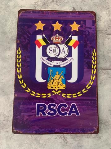 Plaque métallique RSC ANDERLECHT (30/20 cm), Divers, Drapeaux & Banderoles, Enlèvement ou Envoi, Comme neuf
