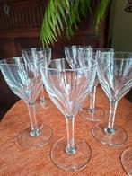 7 verres à vin Val Saint Lambert modèle côtes plates., Enlèvement