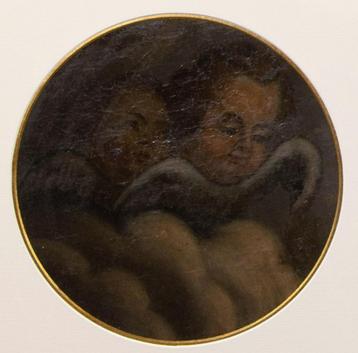 Antiek schilderij op doek –17e eeuw–Ingelijst en achter glas beschikbaar voor biedingen