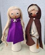 Maria en Jozef - vintage handwerkpop - voor kerst, Ophalen