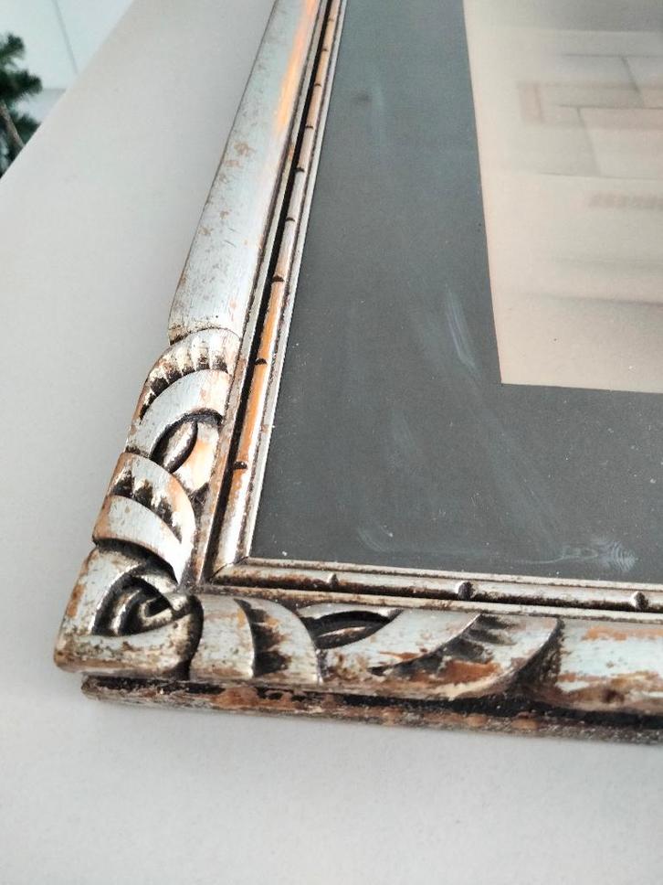 Grote 1920s Art Deco houten foto kader, Antiek en Kunst, Antiek | Woonaccessoires, Ophalen