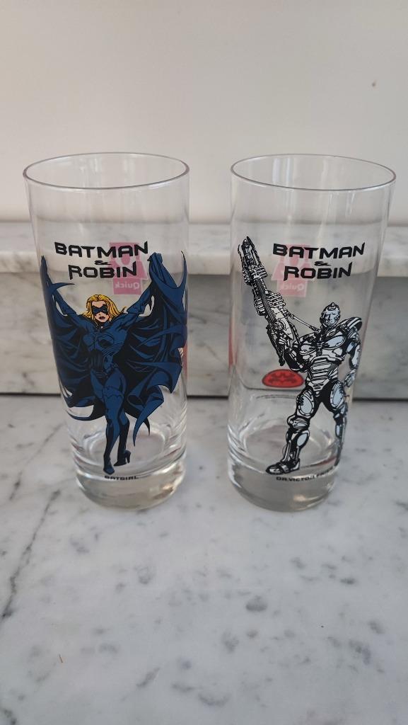 frisdrankglazen Batman en Robin, Verzamelen, Glas en Drinkglazen, Zo goed als nieuw, Ophalen of Verzenden