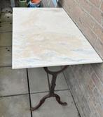 Terrastafeltje marmer tablet ijzeren frame, Ophalen, Gebruikt