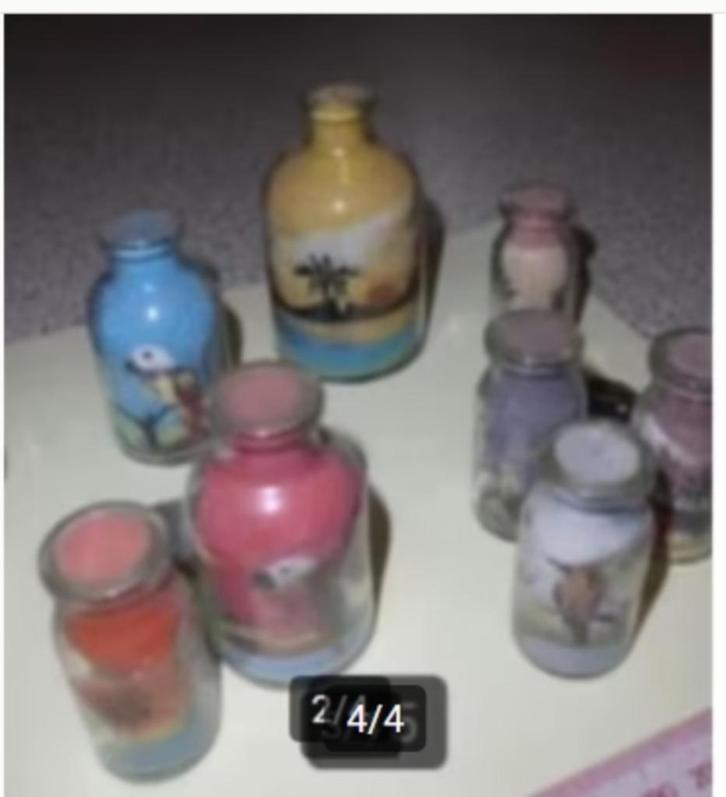 setje v 13 kunstwerkjes uit Brazilië - zandflesjes, Antiek en Kunst, Curiosa en Brocante, Ophalen