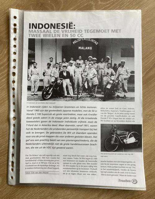 Unieke Map met documentatie over brommers in Indonesië, Fietsen en Brommers, Handleidingen en Instructieboekjes, Zo goed als nieuw