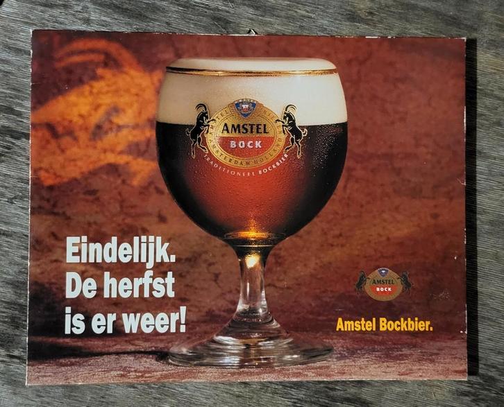 Amstel Bockbier reclamebord, Verzamelen, Biermerken, Zo goed als nieuw, Amstel, Ophalen of Verzenden