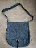 blauwe handtas in stof, Handtassen en Accessoires, Tassen | Damestassen, Ophalen of Verzenden, Gebruikt, Blauw, Handtas