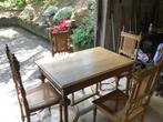 Table et 4 chaises en chêne ., Maison & Meubles, 100 à 150 cm, Chêne, 50 à 100 cm, Utilisé