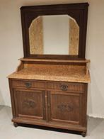 Antieke commode met marmeren blad en spiegel, Antiek en Kunst, Ophalen