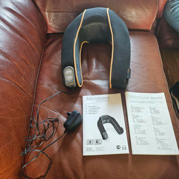 Gebruikte Medisana verwarmde zwarte massager + oplader beschikbaar voor biedingen