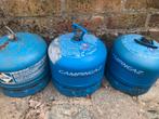 Drie lege campinggaz cilinders, Ophalen, Gebruikt