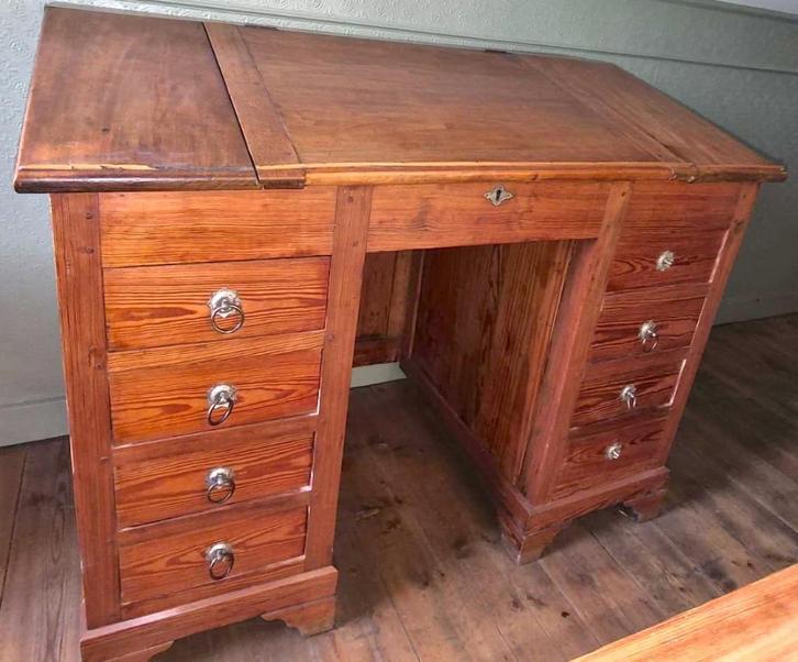 Massief houten schrijftafel, Antiek en Kunst, Antiek | Kantoor en Zakelijk, Ophalen