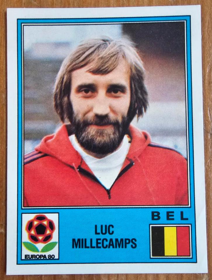 Panini Europa 80 nr 166 Luc Millecamps België ongebruikt!, Hobby en Vrije tijd, Stickers en Plaatjes, Zo goed als nieuw, Sticker