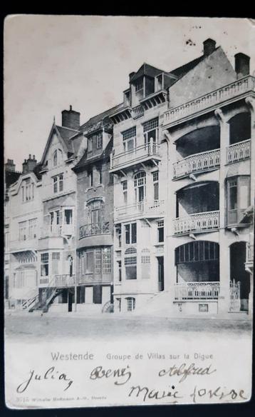 WESTENDE LES VILLAS DIGUE EN FRONT DE MER EN 1906 !, Enlèvement ou Envoi