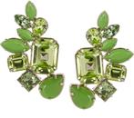 Nieuwe groene Valentino oorhangers met kristallen, Nieuw, Groen, Knopjes of Stekers, Met kristal